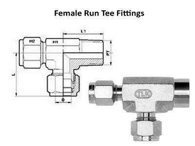 Female Run Tee Compression Tube Fittings