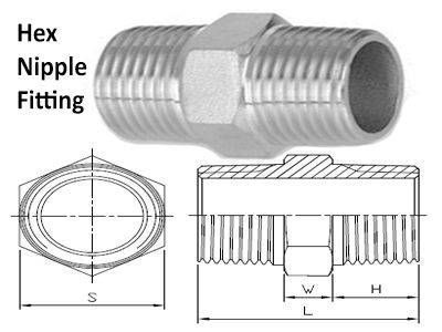 Hex Nipple Compression Tube Fittings