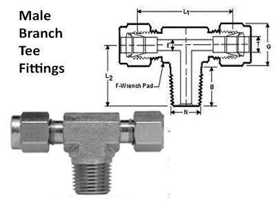 Male Branch Tee Compression Tube Fittings