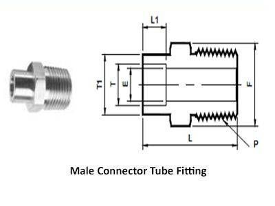 Male Connector Compression Tube Fittings