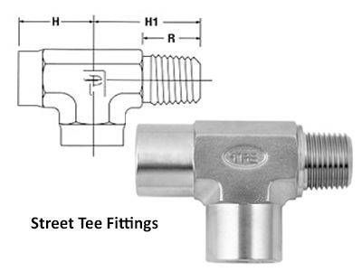 Street Tee Compression Tube Fittings